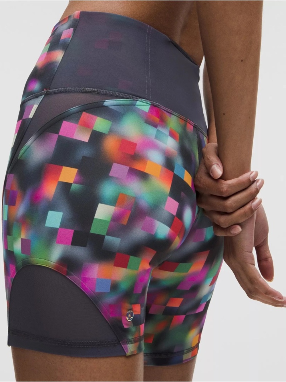 lululemon athletica Multicolor Pixel-Print High-Rise Bike Shorts